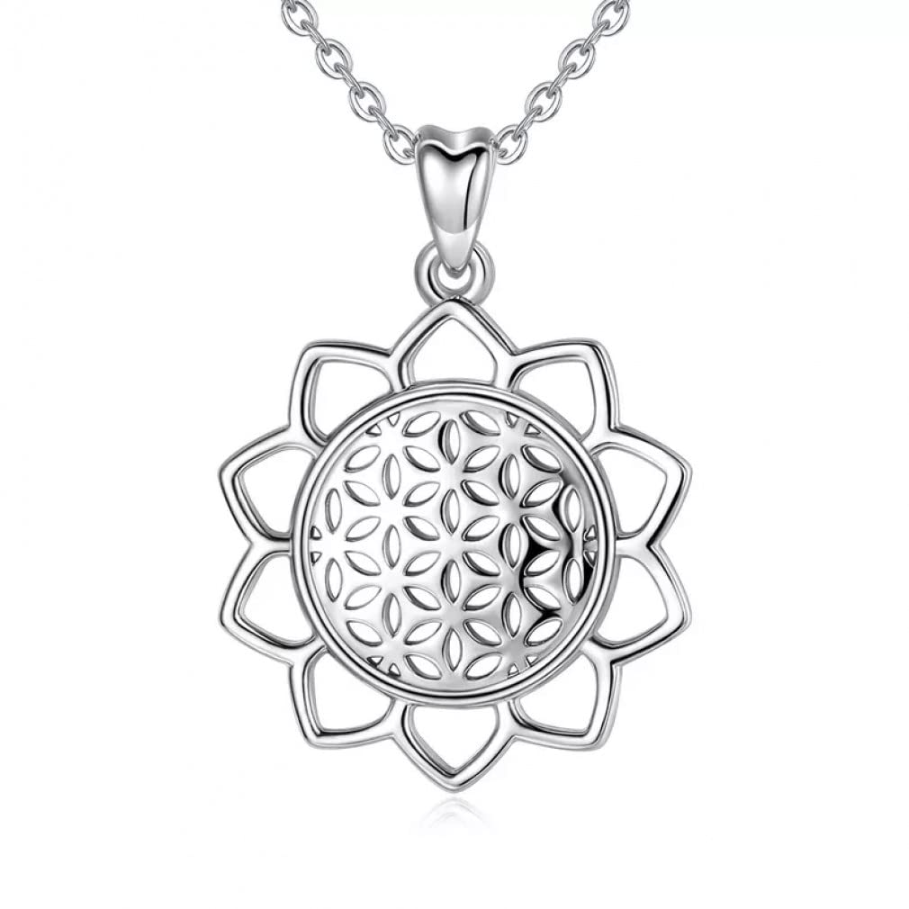 Pendentif pour femmes 925 anti-allergie Fleur de Vie - 5
