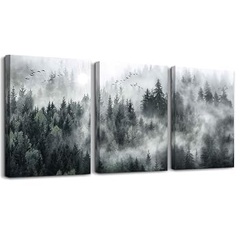 DZRWUBHS Abstract Canvas Wall Art for Living Room and Bedroom - Modern Family Frame Art Office Decor - Minimalism Ink Painting Pictures Artwork - Home Decorations 3 Piece