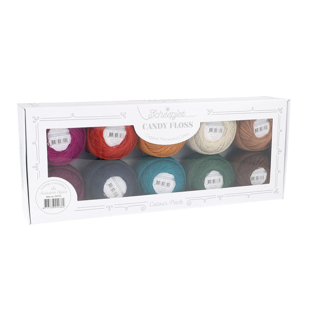 Scheepjes Candy Floss Autumn Spice solucion para bordar sin nudos con hilos de algodon fino