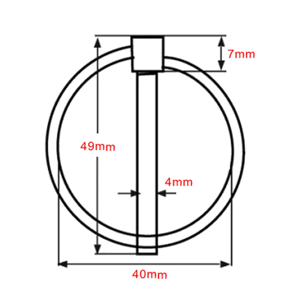 B Baosity 2X Goupilles à Clip Goupille avec Anneau Rond 4mm en Acier Inoxydable 316