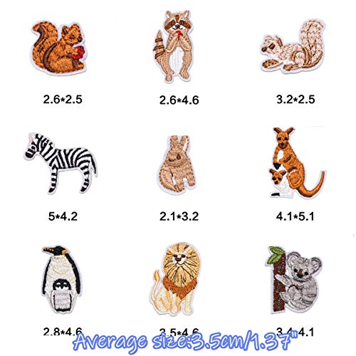 Mscftfb 21 Pieces Zoo Animals Iron On Patches Cute Embroidered Panda Giraffe Lion Flamingo Squirrel Rabbit Sewing Patches Appliques For Shoes Clothes Backpacks Embellishments #TOP2