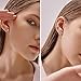 Kainier 5 Pairs 14K White Gold Plated CZ Stud Earrings Flat Back Earrings Simulated Diamond Round Surgical Steel Cubic Zirconia Hypoallergenic Flat Back Ear Stud Set（5 Pairs)