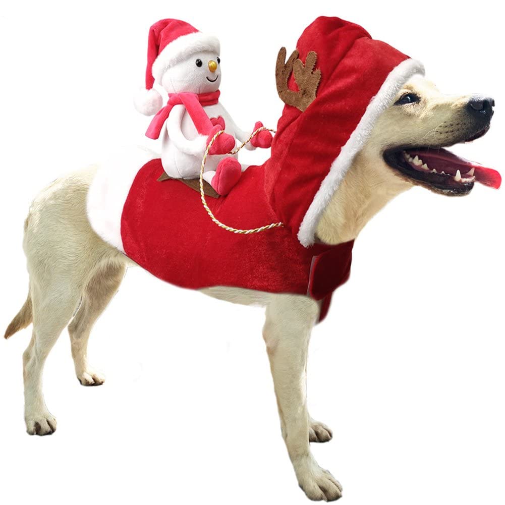Vobumix Christmas Pet Costume Pet Dress Up Clothes Christmas Outfit Jumper Party Cosplay Costume Accessory for Small Medium Dogs