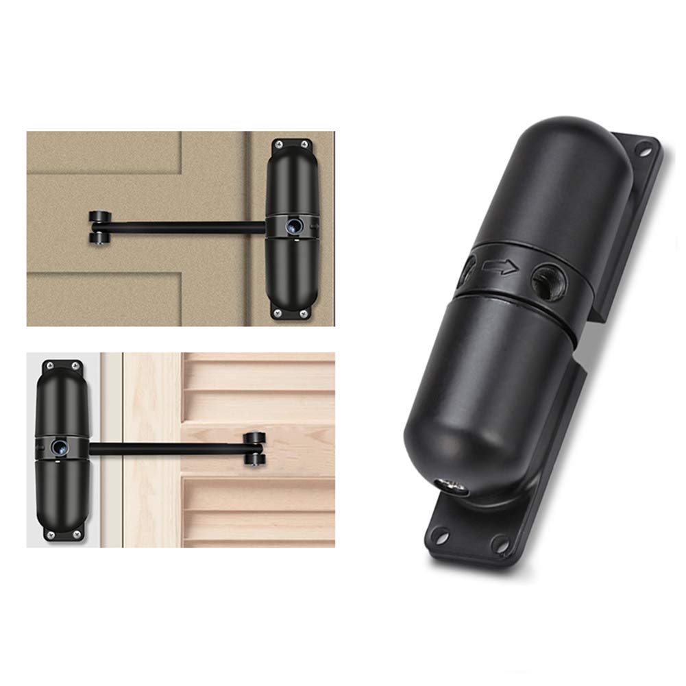 Homy Door Closer, Fire Rated Spring Door Closers, Surface Mounted Door Gate Closer, Auto Closing Adjustable Safety, Zinc Alloy (Black)
