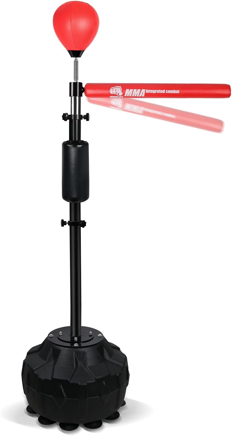 INNOLIFE Boxing Spinning Bar, Boxing Bar Punching Bag with Stand Quickly Respond for MMA Training, Stress Relief & Fitness