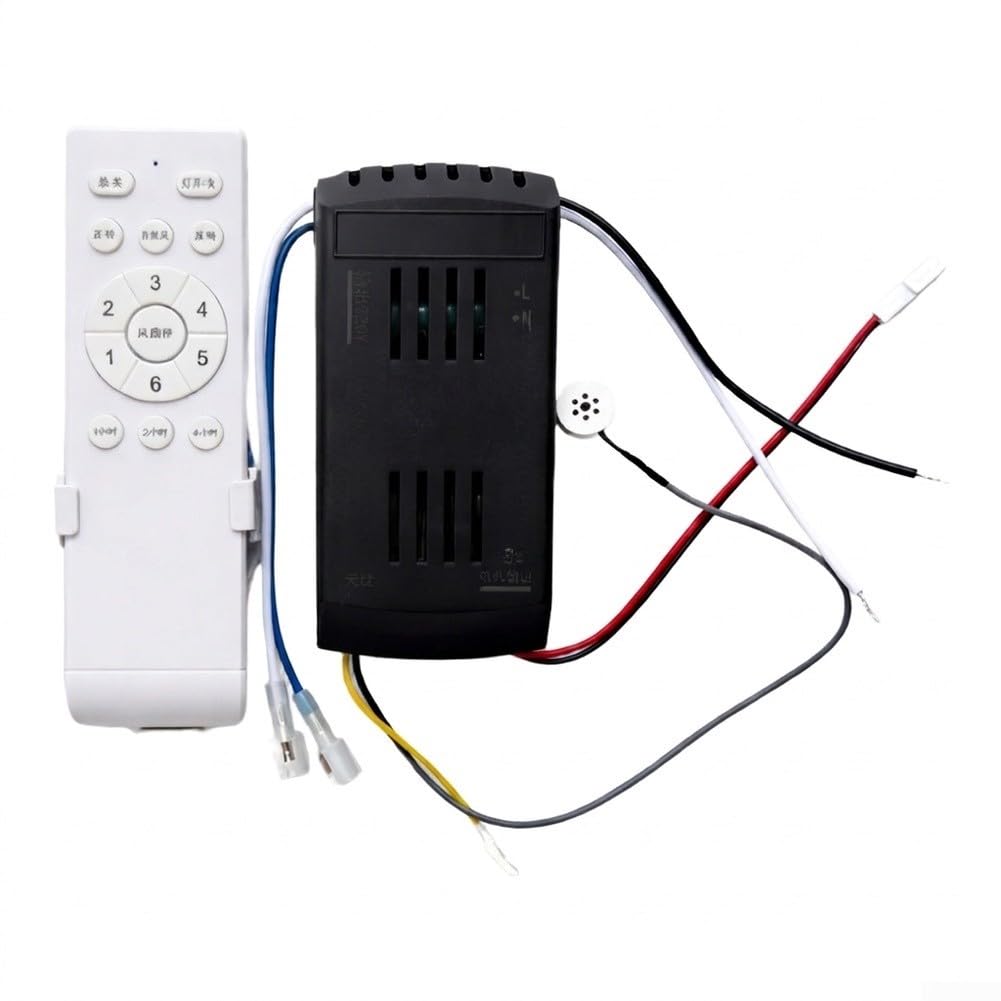 Ventilatore da soffitto con telecomando, 24 V, nero, per ventilatore da