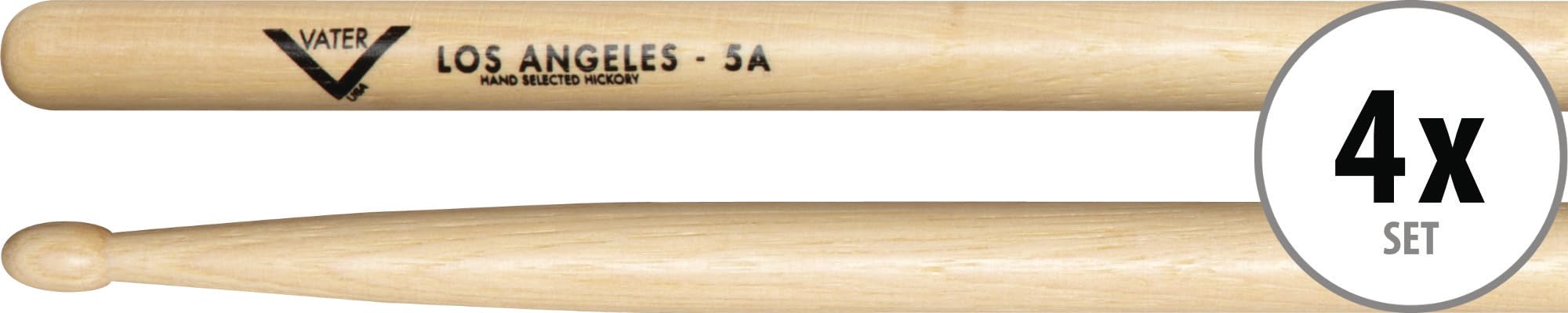 Vater American Hickory Los Angeles 5A (Wood) 4-Pack · Baquetas para batería