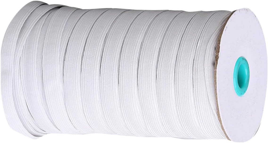LIFKICH White Polyester Elastic Band for Mask Replacement Comfortable and Fashion Flat Elastic Band for DIY Mask Wearing for Ears