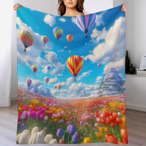 Couverture montgolfière en flannel 140x180cm toutes saisons