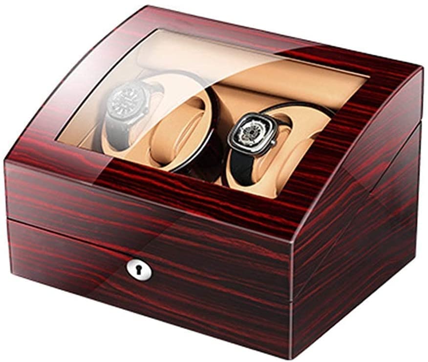 Caja enrolladora de relojes automática en acabado pintura piano y almohada flexible