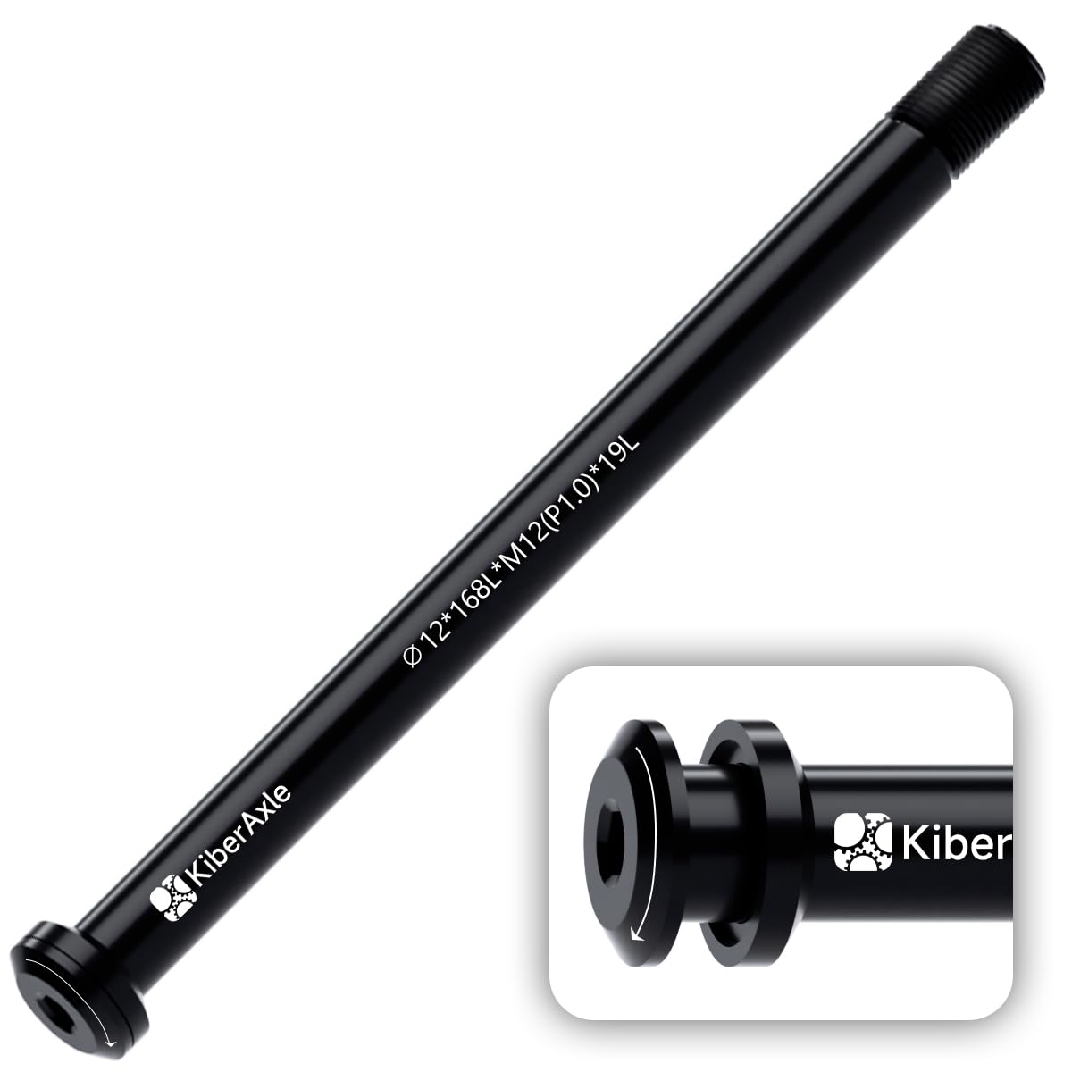 12mm Thru Axles for Bike Forks and Rear Shock, Aluminum Alloy Hubs Adapter Axle, Thread Pitch: 1.0 mm/Length: 168mm