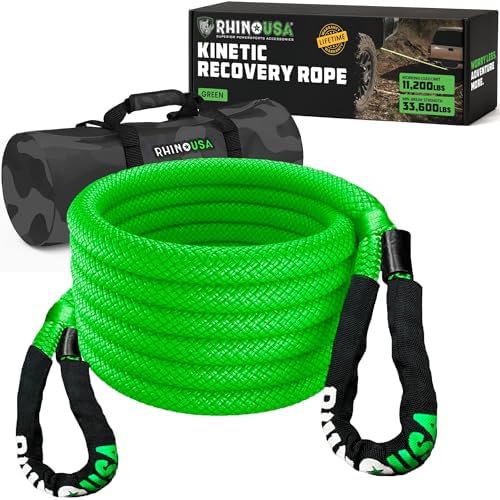 Rhino USA Kinetic Recovery Tow Rope Heavy Duty Offroad Snatch Str...