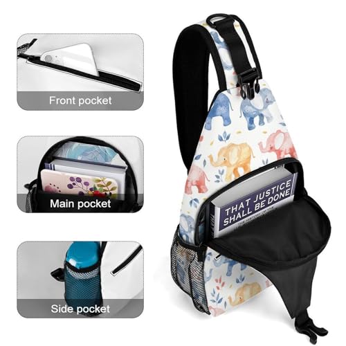 Mochila tipo crossbody ajustable con diseño floral miniatura 4