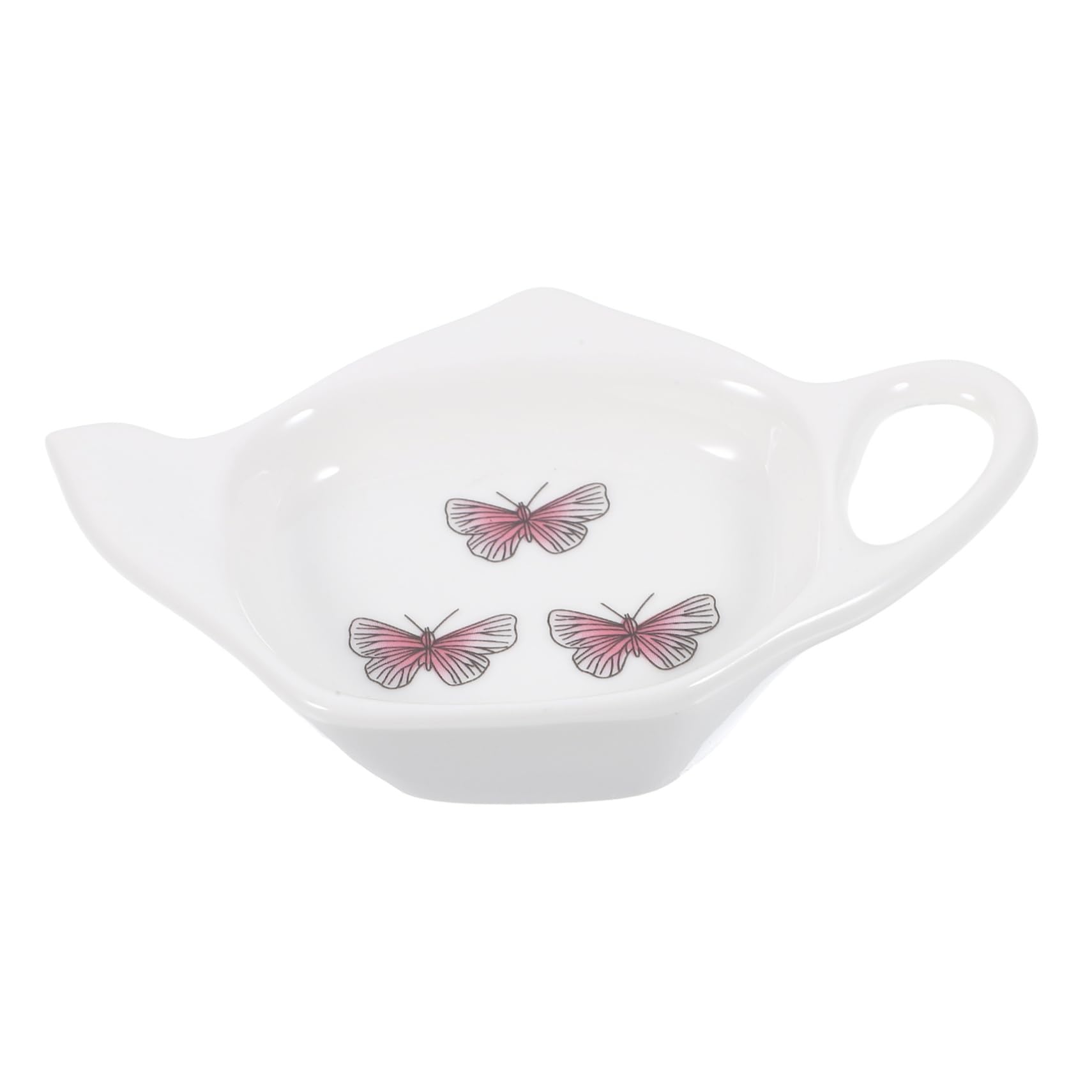 Garneck Teapot Shaped Used Tea Bag Holder - Elegant White Porcelain Coaster for Tea Bags - Spoon Rest Seasoning Dish Ceramic Tray for Your Kitchen or Tea Time