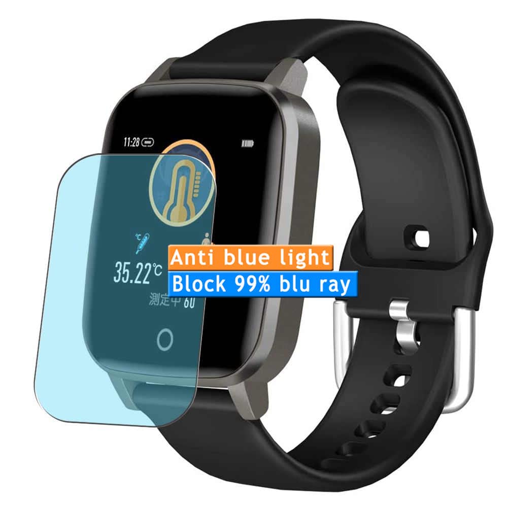 Vaxson 3-Pack Anti Blue Light Screen Protector, compatible with ATHORBOT HKA SMT-T1 1.3" Smartwatch smart watch, TPU Guard Film Protectors Sticker [NOT Tempered Glass] New