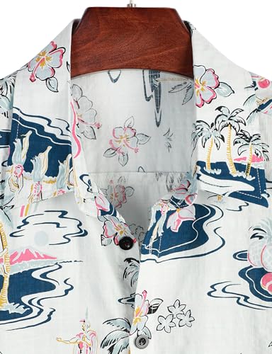 Image of VATPAVE Mens Casual Hawaiian Floral Shirts Short Sleeve Button Down Tropical Shirts Beach Summer Shirts