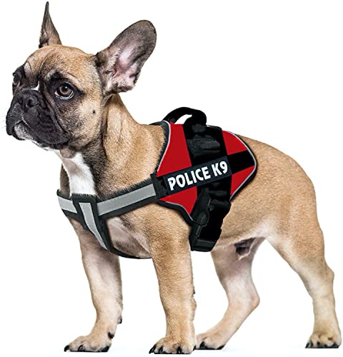 Image of 24x7 eMall Dog K9 Police Harness Dog Vest with Hook and Loop Straps and Handle and Adjustable (Medium - 22-28 Inch Girth, Red)