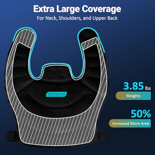 Image of Comfytemp Large Ice Pack for Neck Shoulders Upper Back Pain Relief with Straps, Reusable Gel Ice Wrap Hot Cold Compress Therapy Recovery for Upper Back, Cervical Injuries, Rotator Cuff (Large, Black)