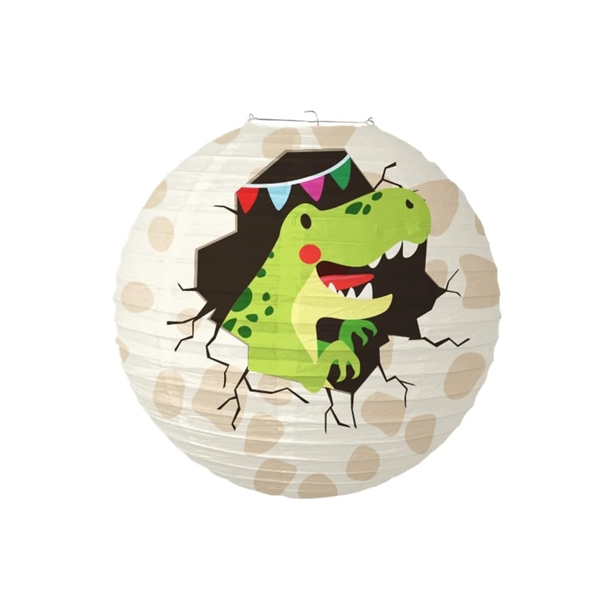 Cartoon Dinosaur Round Paper Lantern Jungle Party Happy Birthday Party Festival Hanging Lanterns(A)