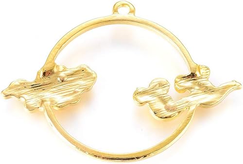 Miniatura 8 de Pandahall - 20 colgantes de bisel de aleación con espalda abierta, Acero inoxidable Resina