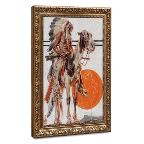 Impression sur toile indienne J C Leyendecker haut de gamme avec cadre