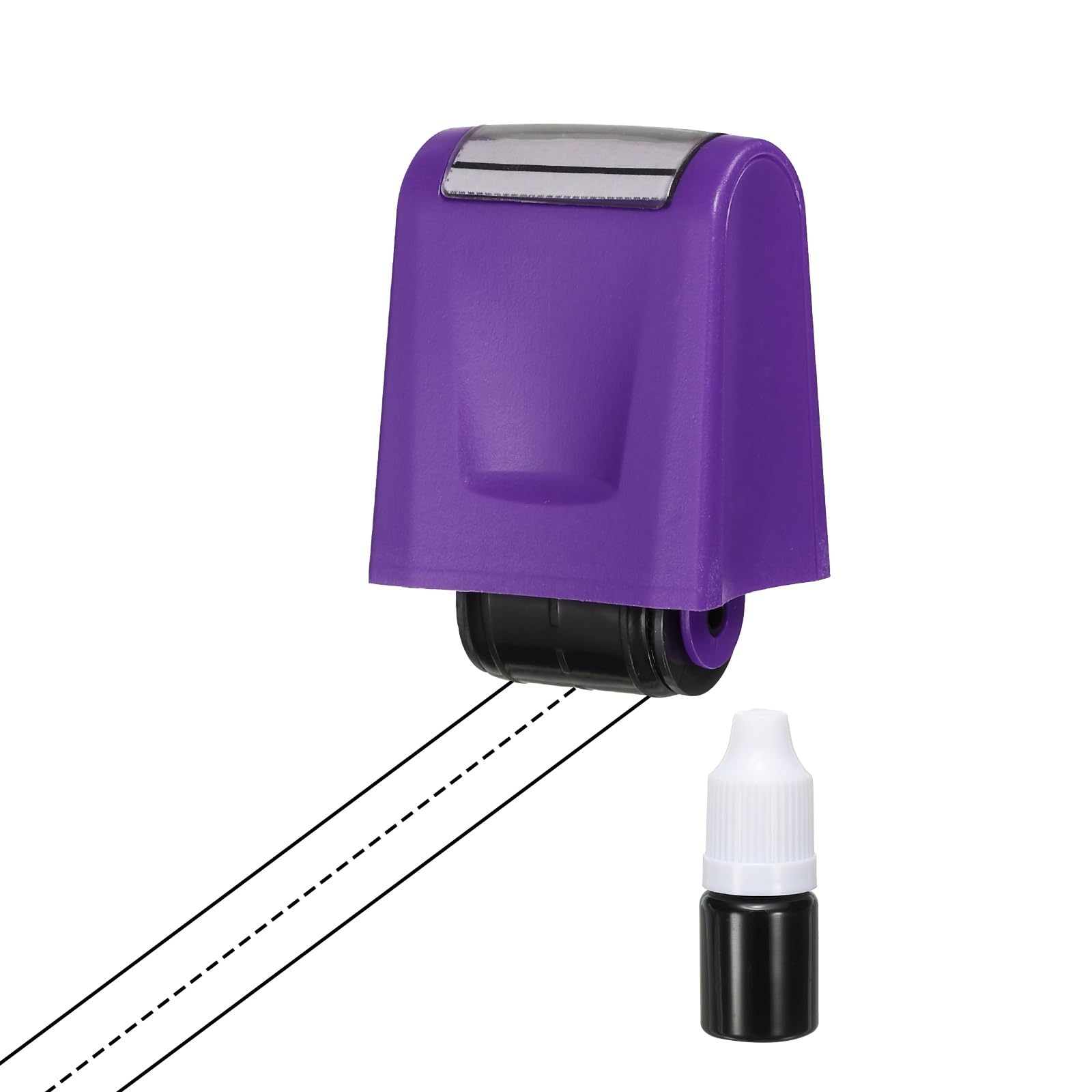 PATIKIL Dashed Handwriting Lines Practice Roller Stamp, Self Inking Line Rolling Stamps Sentence Strips Handwriting Practice for Teachers Classroom Office Home, Purple