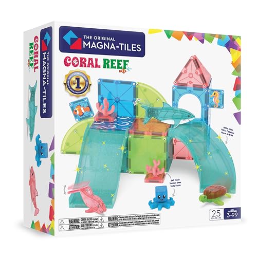MAGNA-TILES Coral Reef 25-Piece Magnetic Construction Set The Original Magnetic Building Brand
