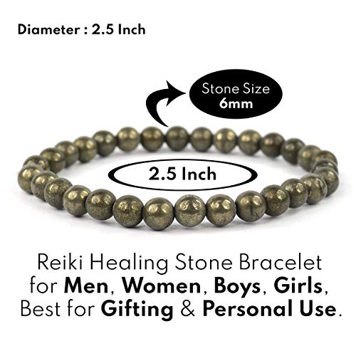 Image of Reiki Crystal Products Natural Crystal Stone Bracelet 6 mm Round Beads for Men & Women | Gemstone Jewellery Bracelet | Reiki Charged | Multiple Stone Variants Available