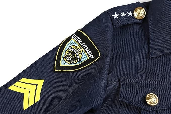 Police Costume for Boys Kids Uniform Cop Costume Halloween Dress Up Costume - Image 5