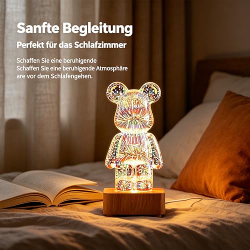 Große Bär -Nachtlichter, LED Stimmungslicht,2.58 * 7.76 * 3.58 in,verstellbare Helligkeit und Farbe,Schlafzimmerlicht,Dekorative Lampen,für Zuhause, Schlafzimmer, Wohnzimmer Dekoration – Bild 2