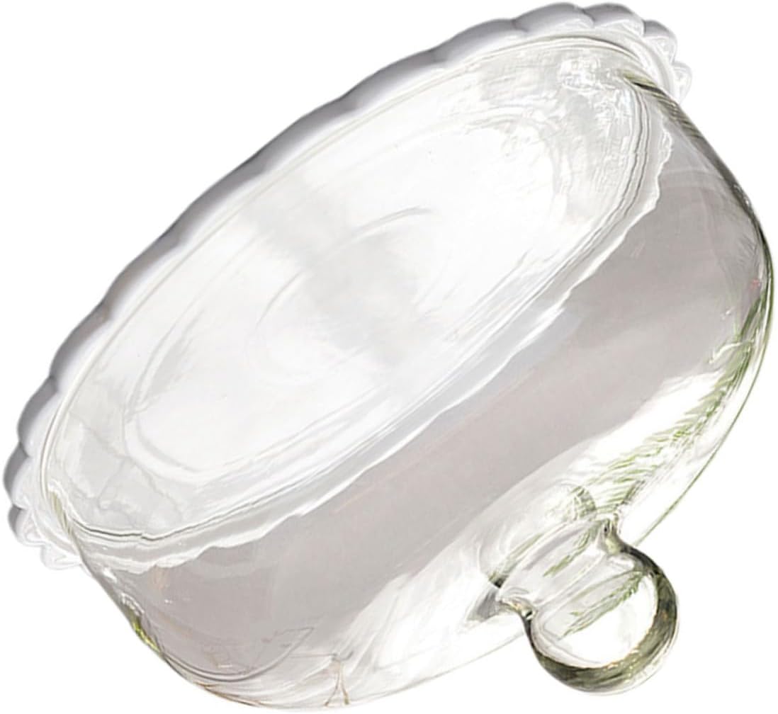 Glass Cake Plate with Dome Cover round Glass Serving Platter Dustproof Dessert Display Cloche for Home Kitchen Dining and Party Serving