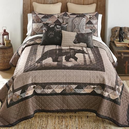 BLACK FOREST DECOR Black Bear Mist Quilt Bed Set - Queen, Quilt & 2 Shams, 90" W x 90" L