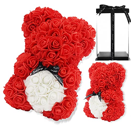 Rose Bear Mothers Day Valentines Day Gifts For Her Rose Teddy Bear Mom Gifts For Women Gifts For Birthday Anniversary Girlfriend Gifts For Her Rose Girls Mothers Mom Gifts Birthday Gift With Box (Red)