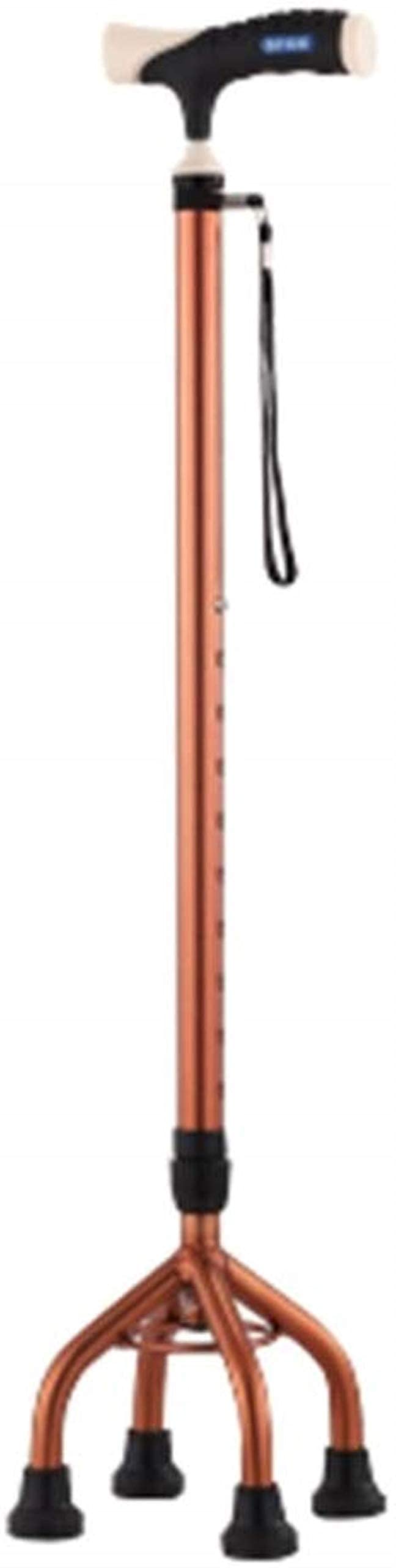 Soporte para bastón para muleta, bastón para Personas Mayores, Cesta para Andador, teleestable, Antideslizante, Ligero, Ajustable en Altura con Bastones Marrones de 4 pies para Hom
