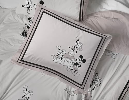 Image of Disney Mickey Mouse and Friends Queen Comforter Set 7 Piece Bedding, Beige | Minnie Donald Goofy, Bed in a Bag, Comforter Sheets Shams Pillowcases, Official Product, Soft Microfiber, Machine Washable