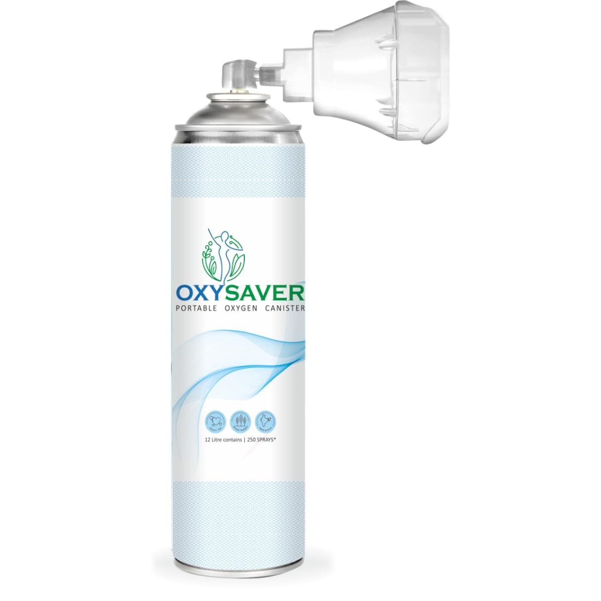Oxysaver Portable Oxygen Canister | 12L (Up to 250 Breaths) | Instant Support for Low Oxygen, Breathing Difficulties, Choking & Emergency Respiration | Lightweight & Travel-Friendly