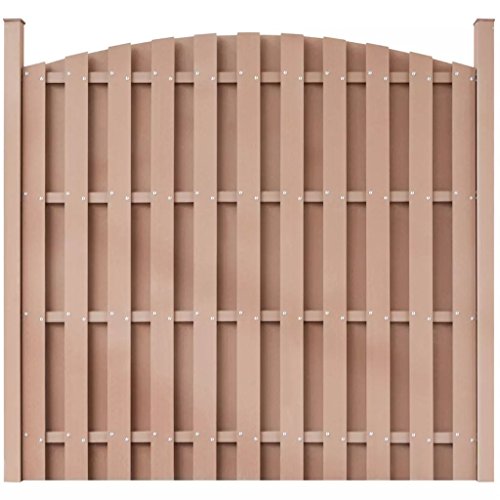 Preisvergleich Produktbild vidaXL WPC Zaun 180x(165-180) cm Braun Sichtschutzzaun Windschutz Gartenzaun