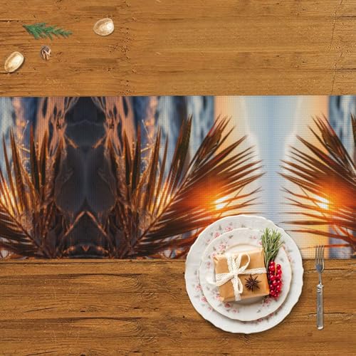 Chemin de table tropical pour table à manger et décoration de mariage chic