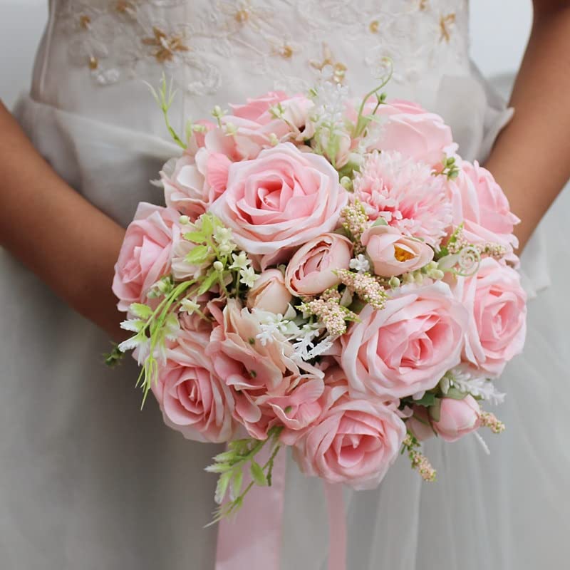 Lila Pfingstrosen-Brautsträuße, Hochzeitsblumen, künstlicher Hochzeitsstrauß, Rose (Rosa)