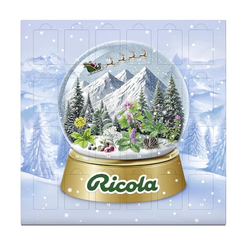 Ricola Adventskalender 2025, 24 Türchen, Mix aus Kräuter-Bonbons, Süßigkeiten Weihnachts-Kalender, geeignet für Kinder und Erwachsene, 1 x 360g
