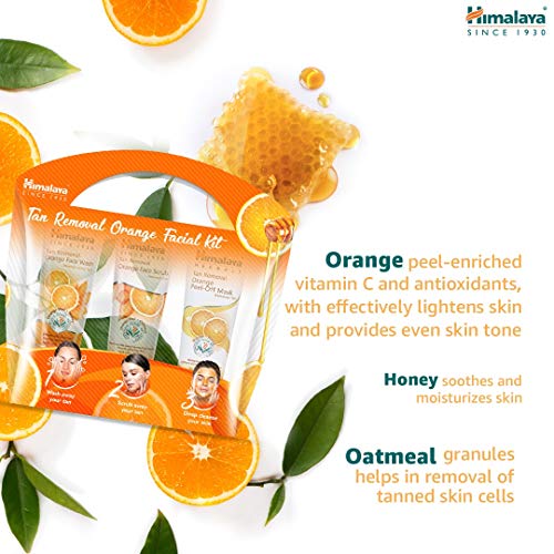 Image of Himalaya Pure Skin Neem Facial Kit (Facewash 50ml, Scrub 50g & Face Pack 50g) and Himalaya Tan Removal Orange Facial Kit (Tan Removal Orange Peel-Off Mask, Face Scrub, Face Wash), 150 ml (Pack of 3)