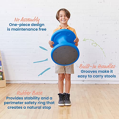 Image of ECR4Kids Twist Active Wobble Stool, 14in Seat Height, Classroom Furniture, Blue