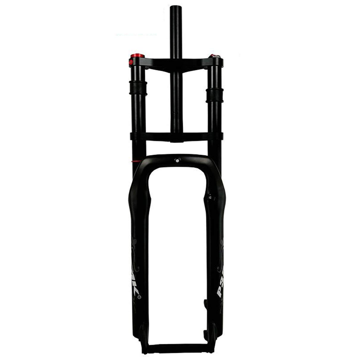 WIQUYBML Snowmobile/ATV Shock Absorbing Front Fork Double Shoulder Air 26"*4.0" XC Bicycle 135MM 1-1/8" QR Control Travel Matte