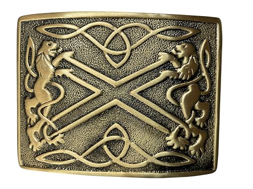 Hamilton Kilts Belt Buckle for Scottish Kilts Highland Dress Accessory - Antique Saltire Buckle, Antique, One Size
