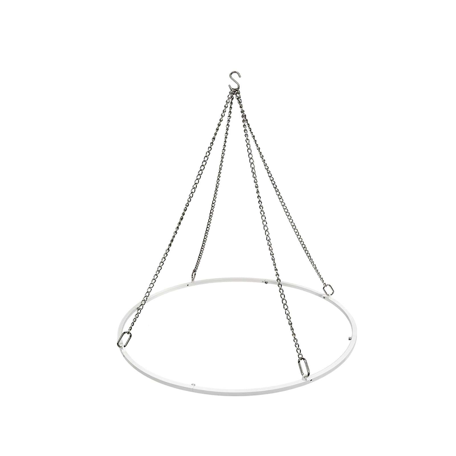 Hecis Ceiling Drapes Hanging Kit, 24 Inch Round Ceiling Canopy Hoop Hardware Kit, White Metal Ceiling Draping for Ceiling Drape Hanging Hoop Ring Kit