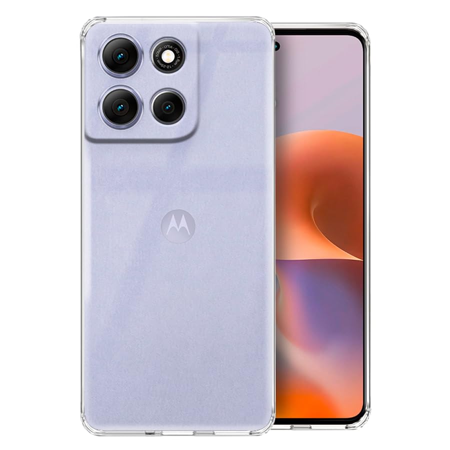 Image of Fashionury Crystal Clear Case for Motorola G86 Power 5G | Yellowing Resistance | Transparent TPU Silicone | Raised Camera Lips | Slim Transparent Cover