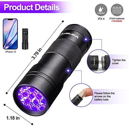 Vansky VS-FL01-V Black Light Uv Flashlight,Vansky Blacklight 12 Led Urine Detector For Dog/Cat/Pet Urine & Dry Stains And Bed Bug thumb #5