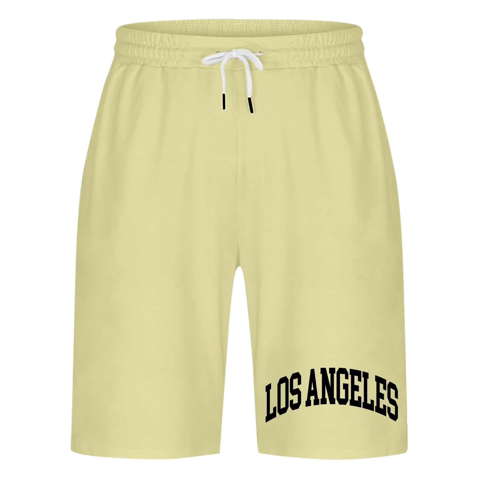 Pantalones cortos deportivos para hombre Los Ángeles con impresión de baloncesto pantalones cortos clásicos de cintura elástica para hombre, transpirables, ligeros, informales, pantalones
