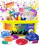 Slime Kit Supplies for Girls and Boys Ages 7+, Science Package Stuff Containers, Clay, Floam Beads, Glue, Glitter. Make Color, Clear, Rainbow, Fluffy, Instructions Included