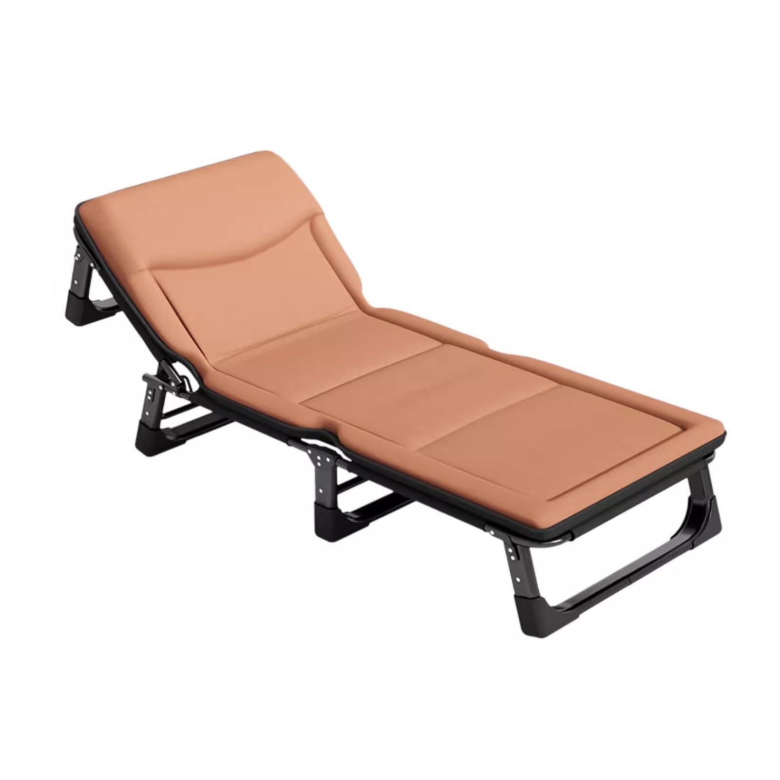 Cama Plegable portátil, catres de Camping, Cama Plegable con colchón, Respaldo Ajustable de 4 velocidades con reposacabezas con Memoria 3D, Cama Plegable portátil, catre, sillón para Playa,